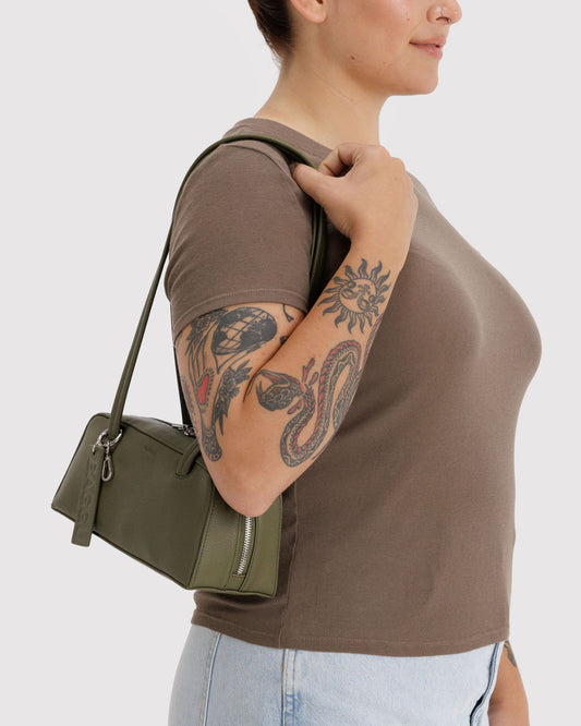 SMALL RECYCLED LEATHER BOWLER BAG - US 9252
