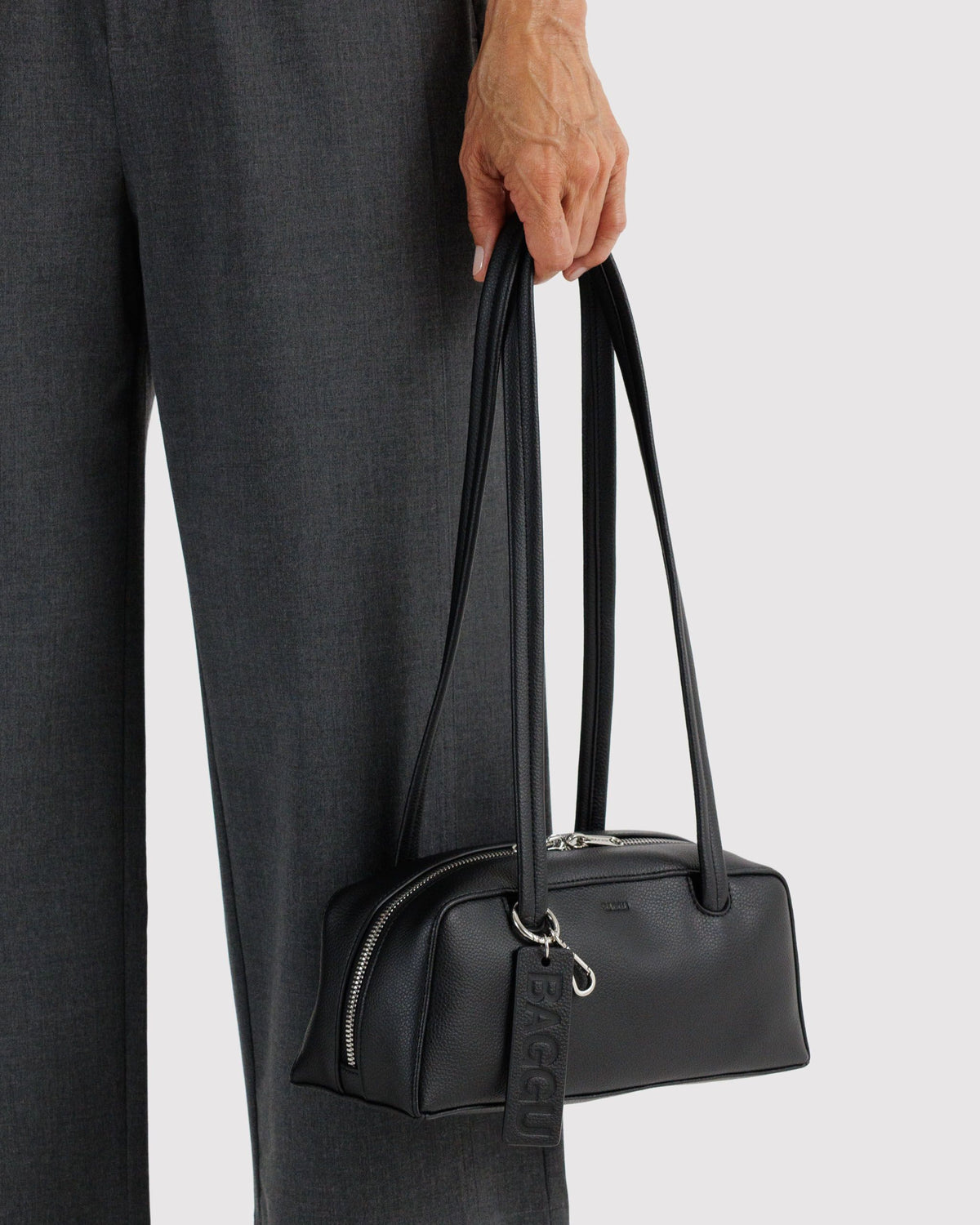 SMALL RECYCLED LEATHER BOWLER BAG - US 6576