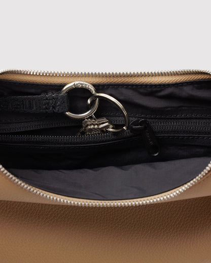 SMALL RECYCLED LEATHER FLAT CRESCENT - US 6149