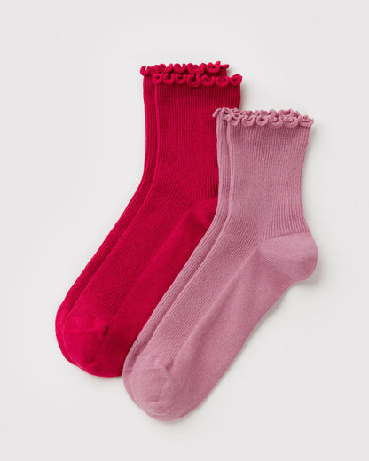 LETTUCE EDGE SOCK SET OF 2 - US 5890