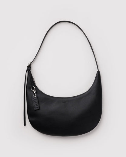 MEDIUM RECYCLED LEATHER FLAT CRESCENT - US 8057
