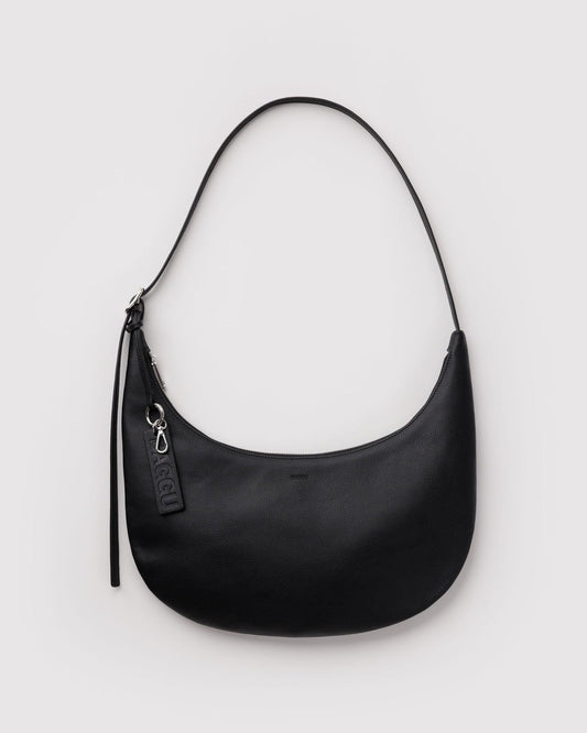 MEDIUM RECYCLED LEATHER FLAT CRESCENT - US 8057