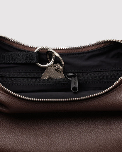 SMALL RECYCLED LEATHER FLAT CRESCENT - US 9117